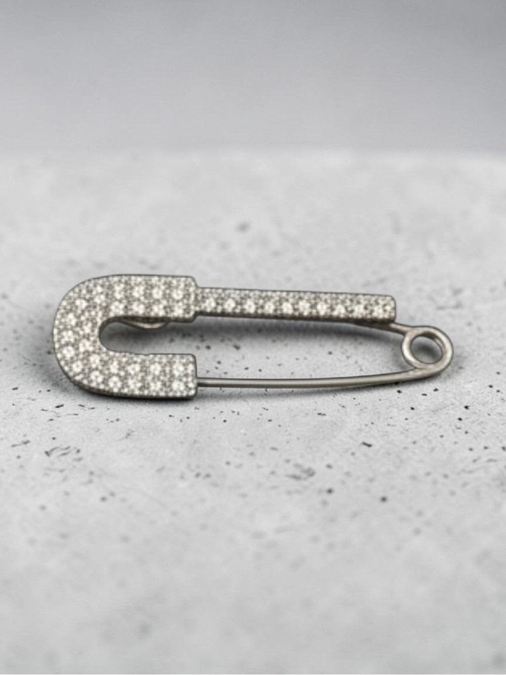 Brand Q Crystal Pavé Safety Pin Brooch